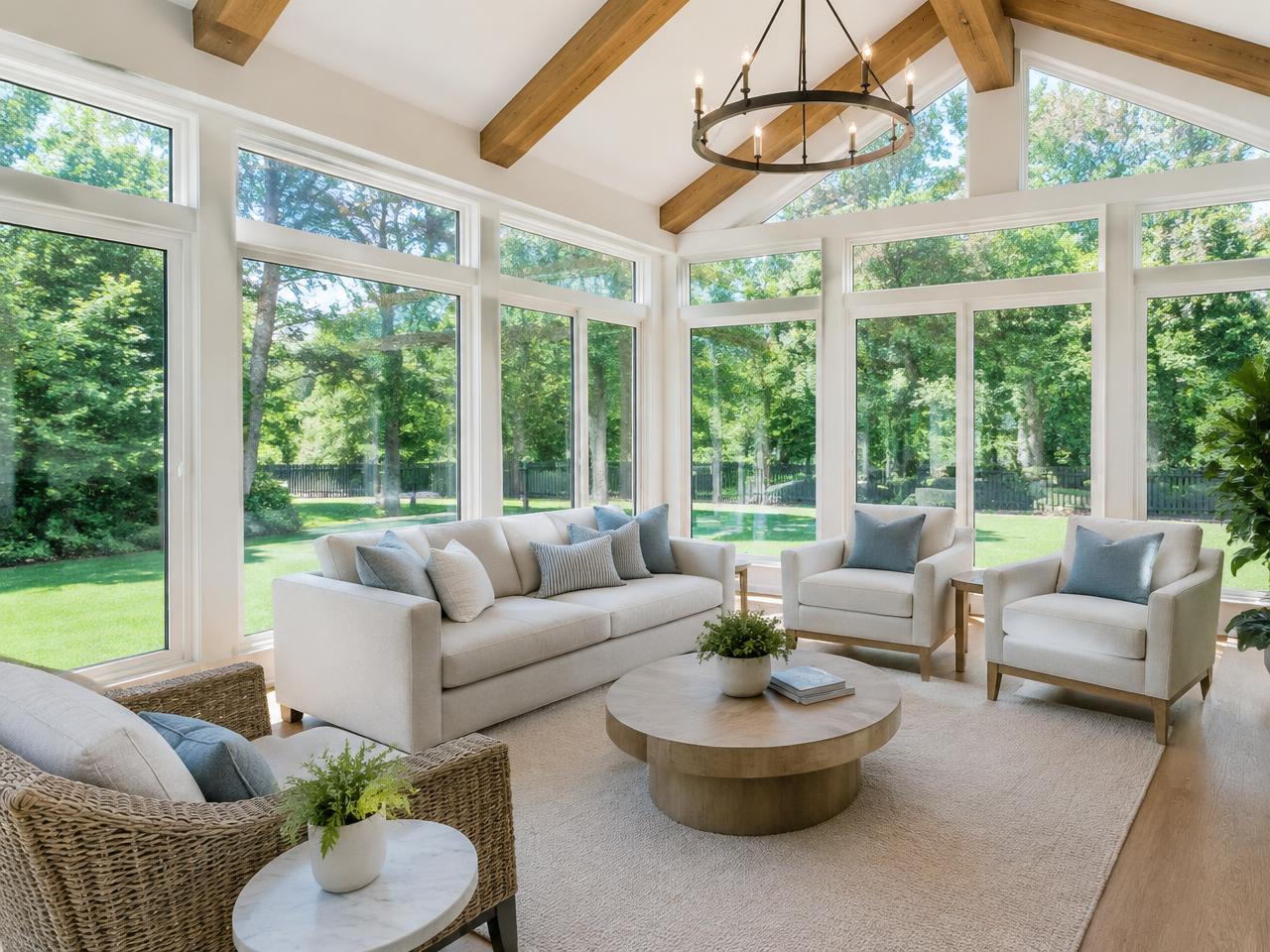 Sunroom addition built by Mustang Renovation